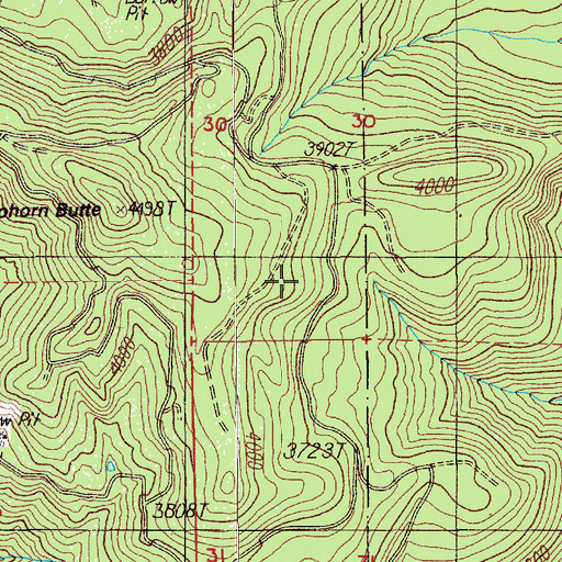 Topographic Map of Baty Silver King Trail, OR