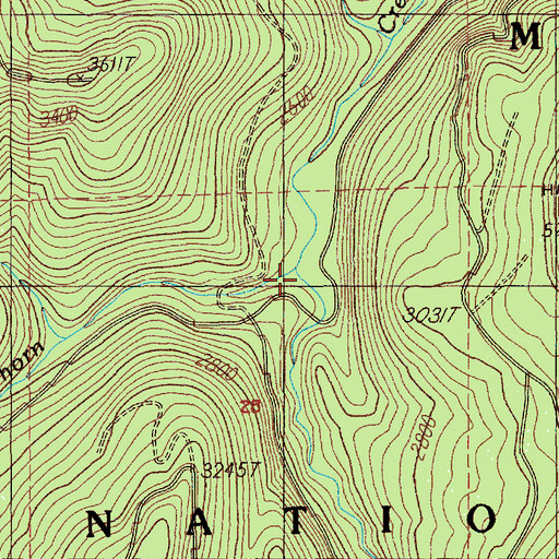Topographic Map of Hugh Creek, OR