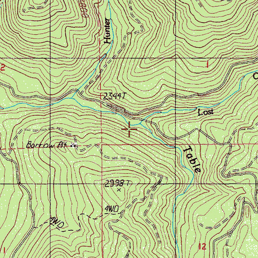 Topographic Map of Lost Creek, OR