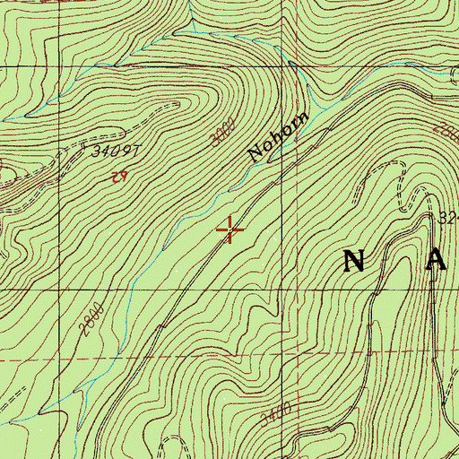 Topographic Map of Nohorn Trail, OR