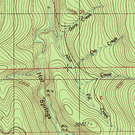 Topographic Map of Ora Creek, OR