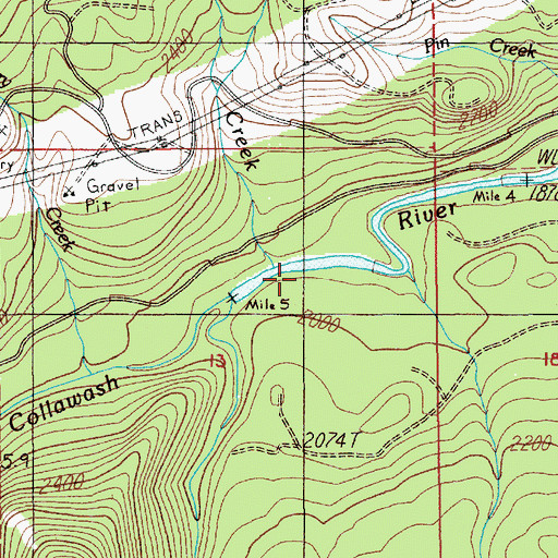 Topographic Map of Rock Creek, OR