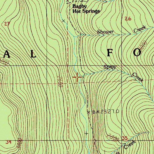 Topographic Map of Spray Creek, OR