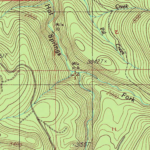 Topographic Map of Whetstone Creek, OR