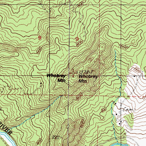 Topographic Map of Whoorey Mountain, OR