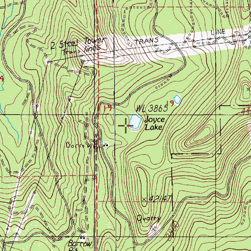 Topographic Map of Joyce Lake, OR