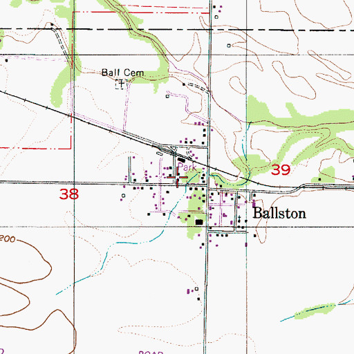 Topographic Map of Ballston County Park, OR