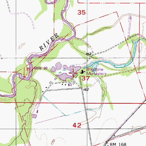 Topographic Map of Brigittine Monastery, OR