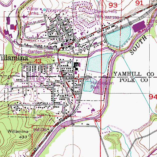 Topographic Map of Huddleston Pond Park, OR