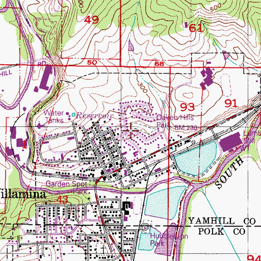 Topographic Map of Oaken Hills Memorial Park, OR