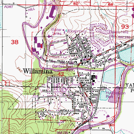 Topographic Map of Garden Spot Park, OR