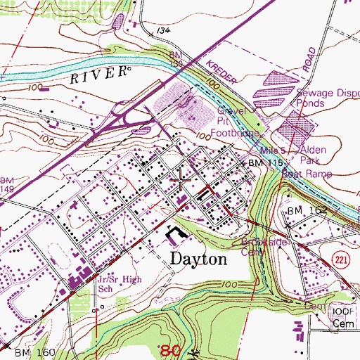 Topographic Map of Fort Yamhill State Park, OR