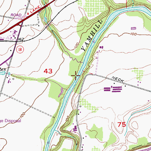 Topographic Map of Dayton Landing County Park, OR