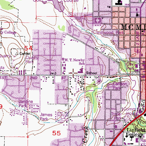 Topographic Map of Newby Elementary School, OR