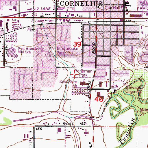 Topographic Map of Harleman Park, OR