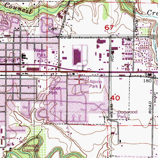 Topographic Map of Alpine Park, OR