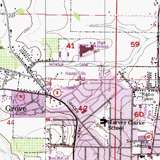 Topographic Map of Hazel Sills Park, OR