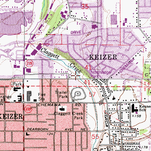 Topographic Map of Northridge Park, OR