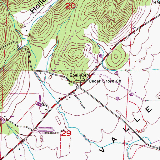 Topographic Map of Cedar Grove Church, AL