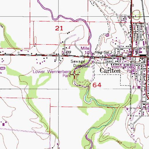 Topographic Map of Wennerberg Park, OR