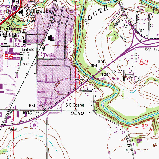Topographic Map of Angella Park (historical), OR