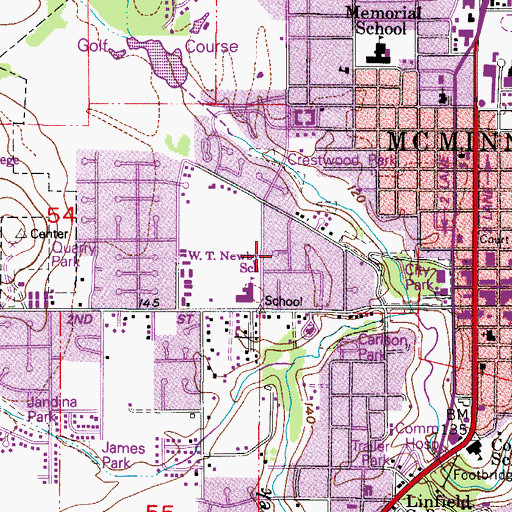 Topographic Map of Crestwood Park (historical), OR