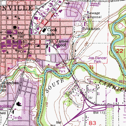 Topographic Map of Kiwanis Marine Park, OR