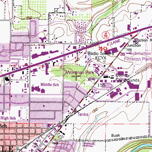 Topographic Map of Wortman Park, OR