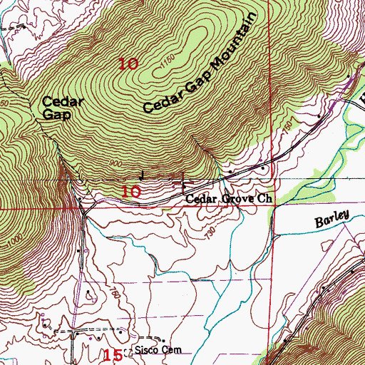 Topographic Map of Cedar Grove Church, AL