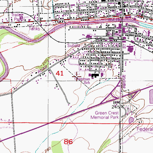 Topographic Map of Faulconer - Chapman School, OR