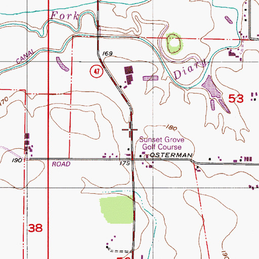 Topographic Map of Sunset Grove Golf Course, OR