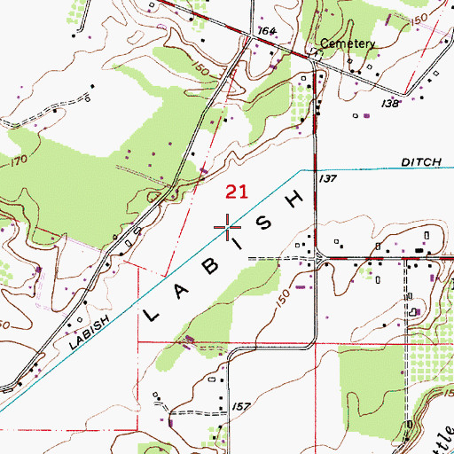Topographic Map of Lake Labish Ditch, OR