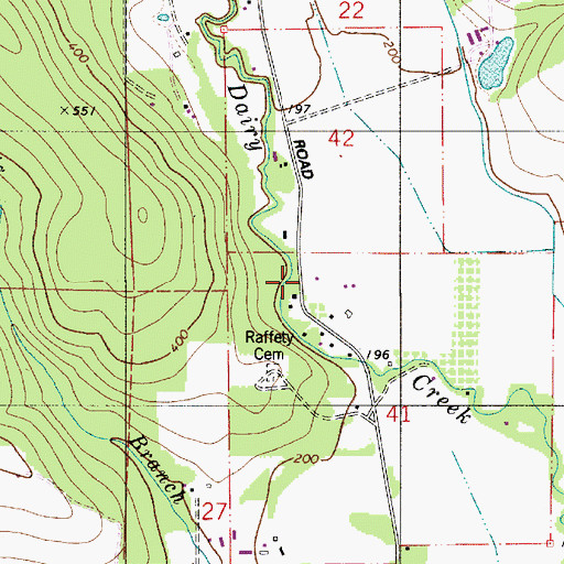 Topographic Map of Mountaindale School (historical), OR