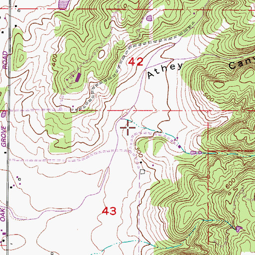 Topographic Map of Athey Canyon, OR