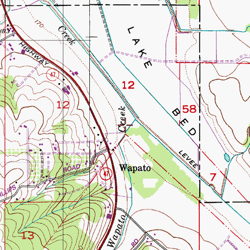 Topographic Map of Ayers Creek, OR