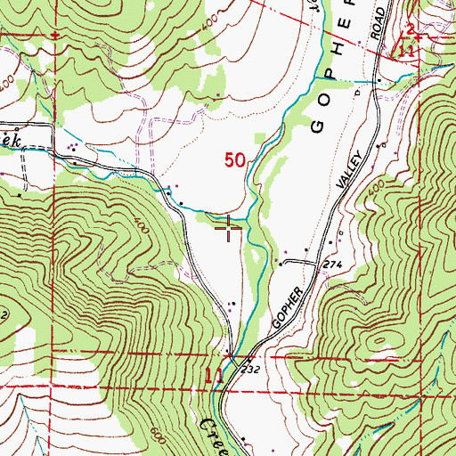 Topographic Map of Beaver Creek, OR