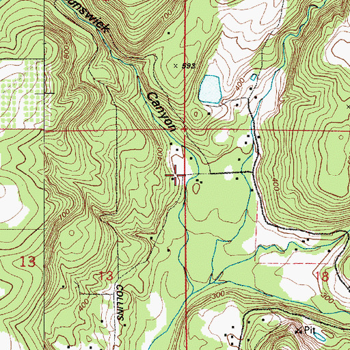 Topographic Map of Brunswick Canyon, OR