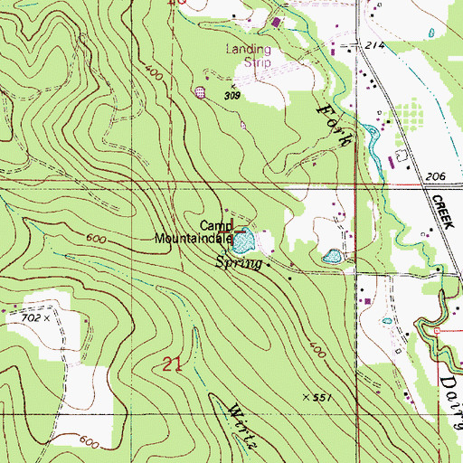 Topographic Map of Camp Mountaindale, OR