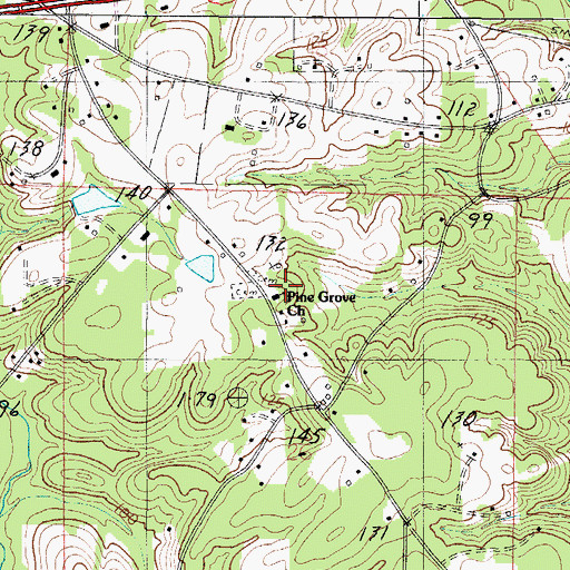 Topographic Map of Cedar Grove Church, AL