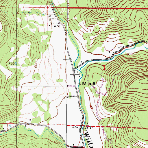 Topographic Map of East Creek, OR