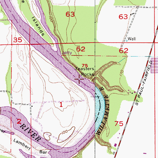 Topographic Map of Feasters Rocks, OR