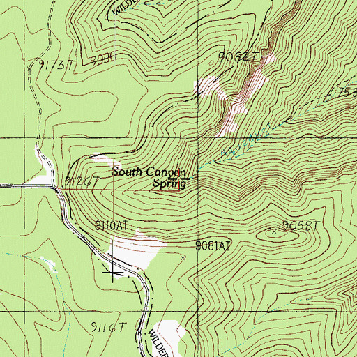 Topographic Map of South Canyon Spring, AZ