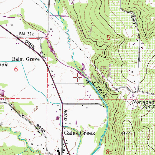 Topographic Map of Little Beaver Creek, OR