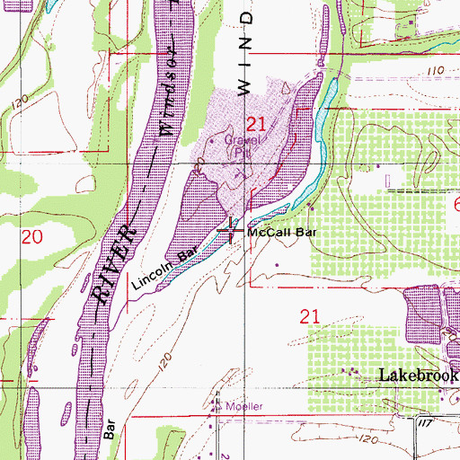 Topographic Map of McCall Bar, OR