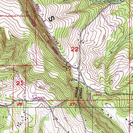 Topographic Map of Mountain Top School (historical), OR