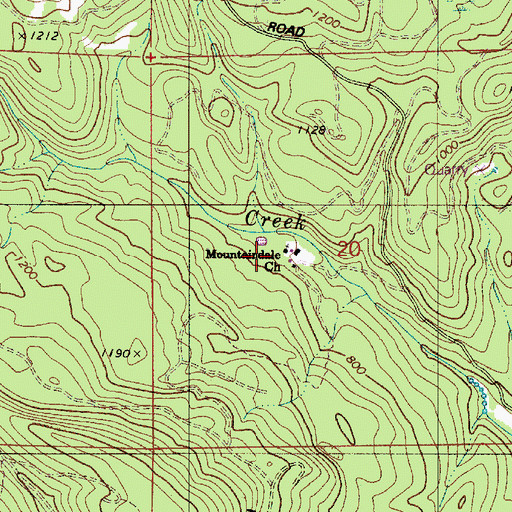 Topographic Map of Mountaindale Church, OR