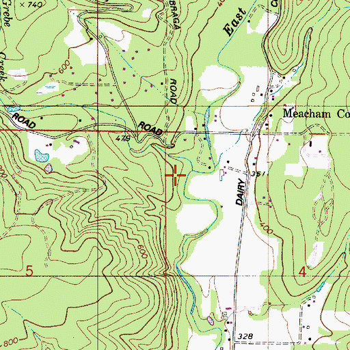 Topographic Map of Murtaugh Creek, OR