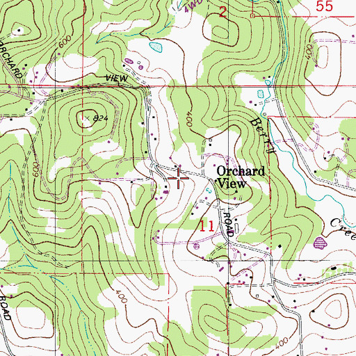 Topographic Map of Orchard View, OR