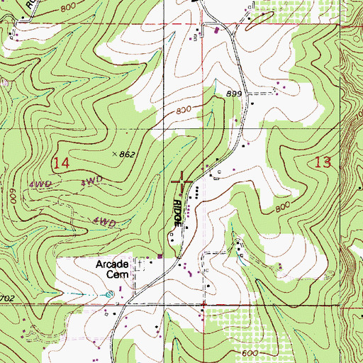 Topographic Map of Pumpkin Ridge, OR