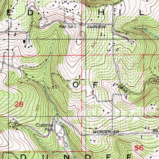 Topographic Map of Red Hills of Dundee, OR